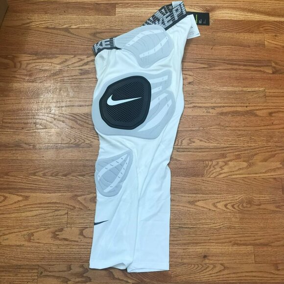 Mens Nike Pro Hyperstrong White Hardplate Compression Football Pants XXL